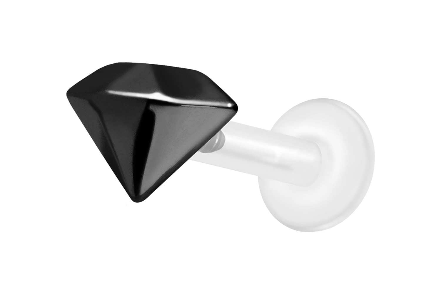 PTFE Labret Piercing mit Innengewinde + Titan-Aufsatz DIAMANT